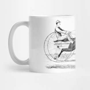 Harness Racing Horse Black and White Illustration Mug